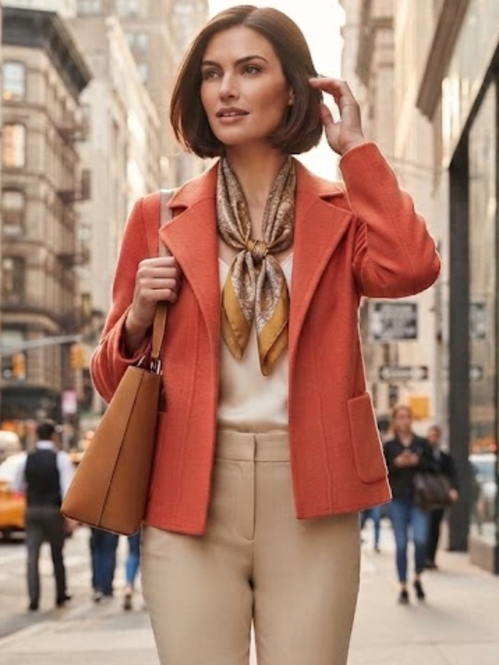 Vintage Talbots Double Faced Orange 100% Wool Open Jacket